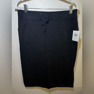 Retrology Black Pencil Skirt with Drawstring